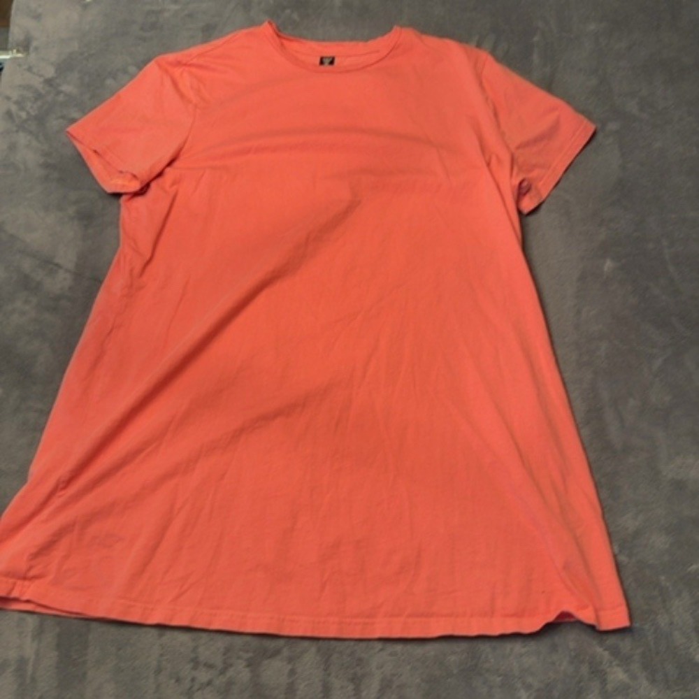 SHEIN Curve T-Shirt Women 2XL Coral Solid Basic Casual Tee